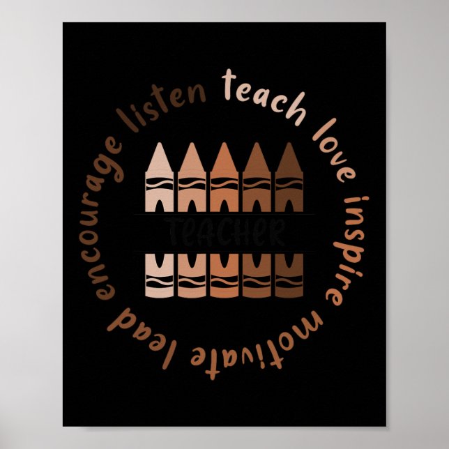 Afro African Black History Month Melanin Teacher Poster (Framsidan)