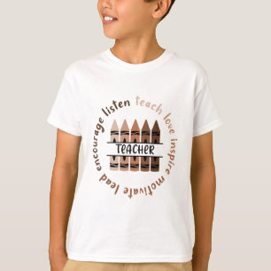 Afro African Black History Month Melanin Teacher T Shirt