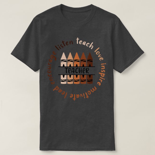 Afro African Black History Month Melanin Teacher T Shirt (Design framsida)