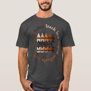 Afro African Black History Month Melanin Teacher T Shirt
