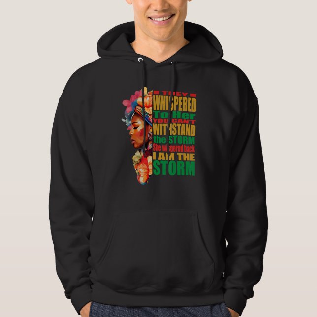 Afro African Woman Black History Month Quotes Sayi Hoodie (Framsida)