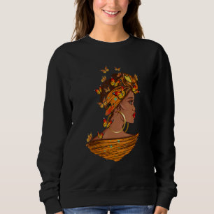 Afro African Woman Butterflies Black Queen History T Shirt