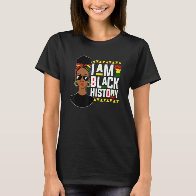 Afro American Afrocentric I Am Black History Month T Shirt (Framsida)