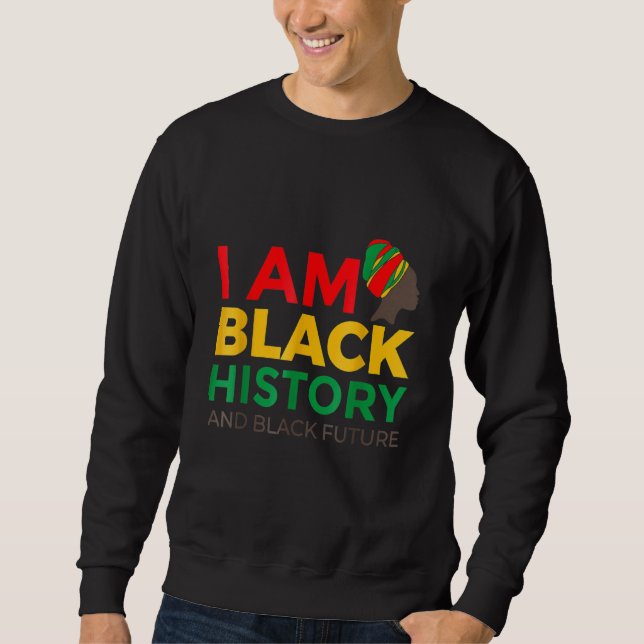Afro American Afrocentric, jag är svart historiemå Lång Ärmad Tröja (Framsida)