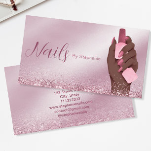 Afro American Glitter Nail Artist ManiboyBeauty Visitkort
