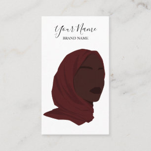Afro American Muslim Hijab Beauty Salon QR Code Visitkort