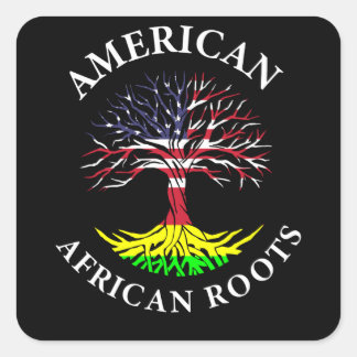 Afro American Roots Black History Månad Fyrkantigt Klistermärke