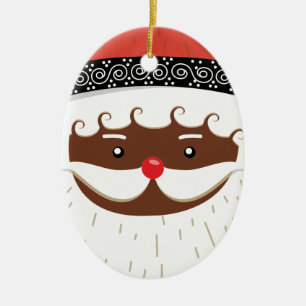 afro american Santa Julgransprydnad Keramik