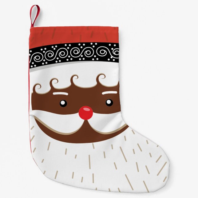 afro american Santa Liten Julstrumpa (Framsidan)