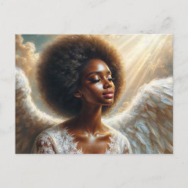 Afro Angel i Light - Etheral Black Woman Vykort