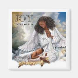 Afro Angel och Baby Jesus julgranar Magnet
