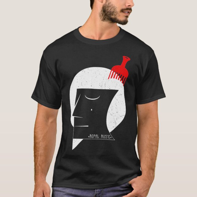 AFRO Ansikte Beard Hair Plocka Moral Music DJ Stil T Shirt (Framsida)
