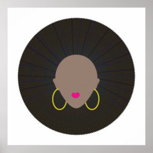 Afro Art Modern minimal Silhouette-design Poster