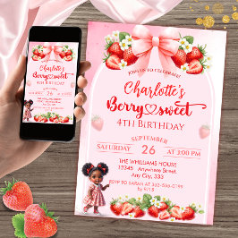 Afro Baby Berry Birthday - Berry Sweet Inbjudningar