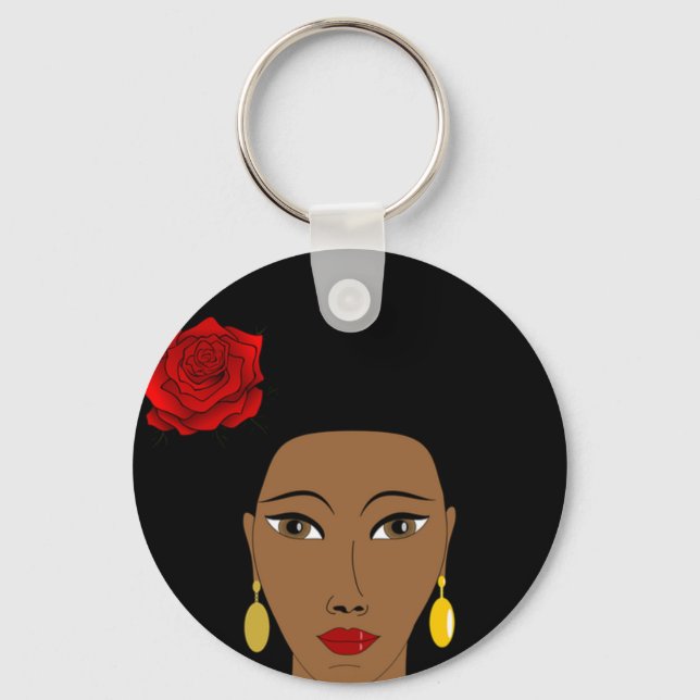 Afro Beauty Keychain Nyckelring (Framsida)