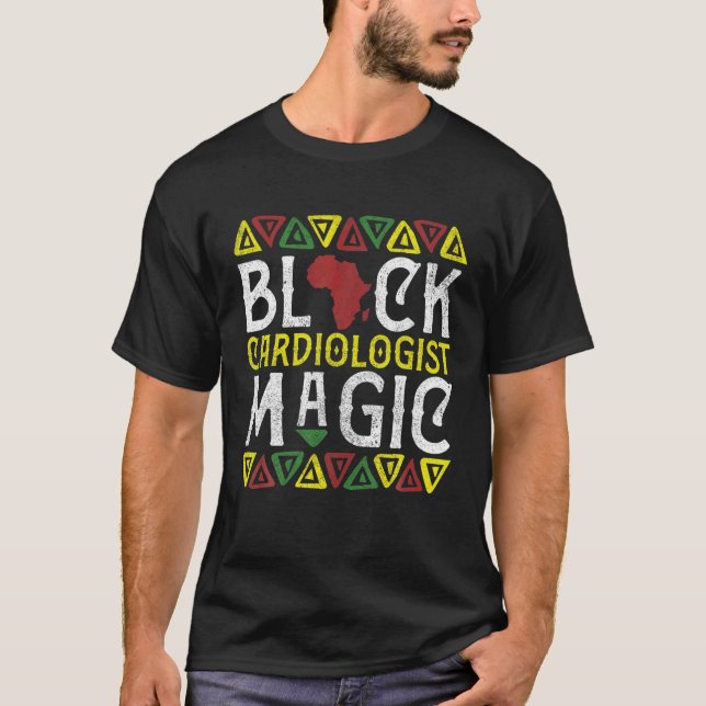Afro Black Cardiolog Magic Apparel African Blm T Shirt (Framsida)