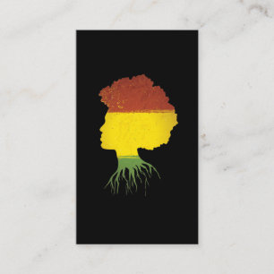 Afro Black Girl African Roots Diva Visitkort