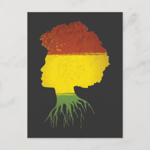 Afro Black Girl African Roots Diva Vykort