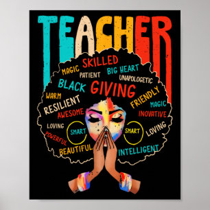 Afro Black History Month African American Teacher Poster