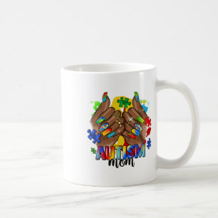 Afro Black Nagel Autism Mamma Autism Awareness Day Kaffemugg