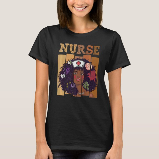 Afro Black Nurse Black History Month African Ameri T Shirt (Framsida)
