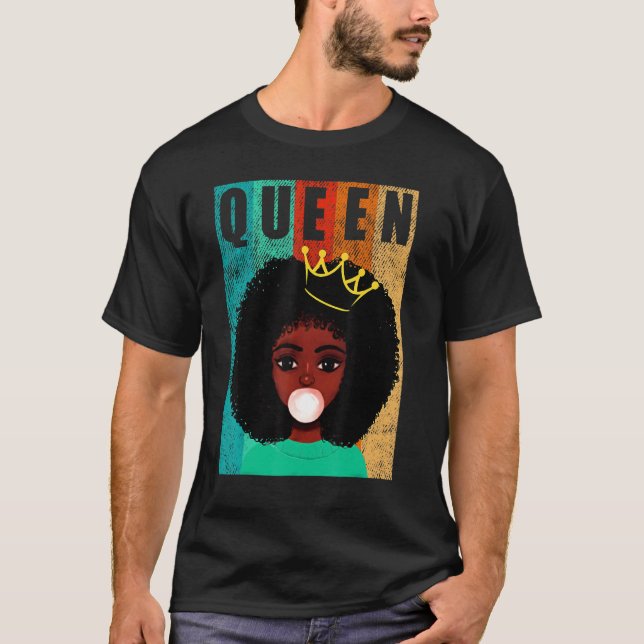 Afro Black Queen Dam Empowerment Black History T Shirt (Framsida)