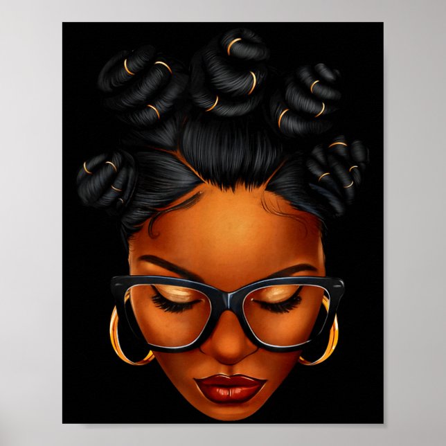 Afro Black Woman African Black History Month Melan Poster (Framsidan)