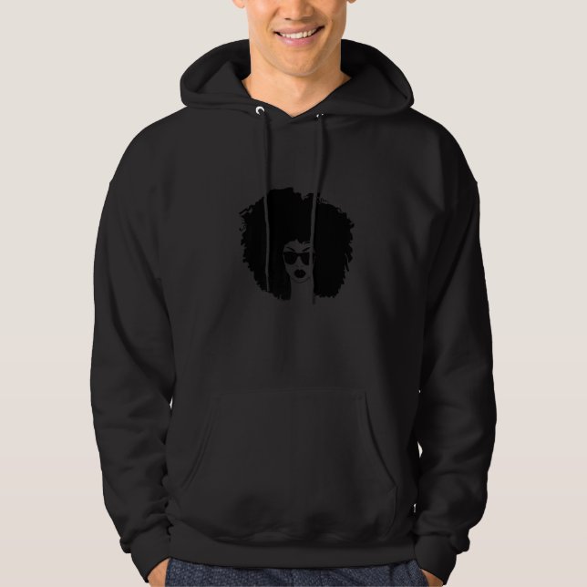 Afro Black Woman Black History Month African Ameri Hoodie (Framsida)