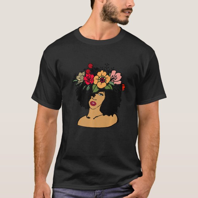 Afro Black Woman Black History Month African Ameri T Shirt (Framsida)