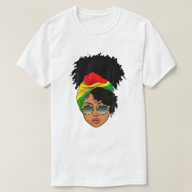 Afro Black Woman Melanin Queen African Black Histo T Shirt (Design framsida)