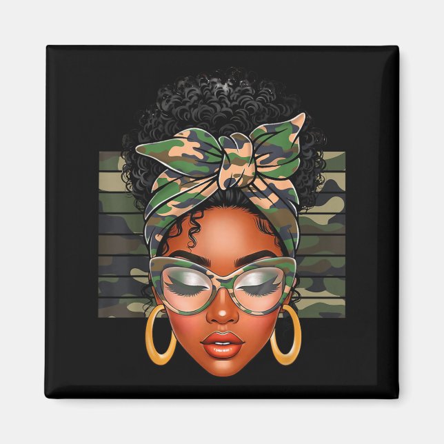 Afro Black Women African American Black History Mo Magnet (Framsidan)