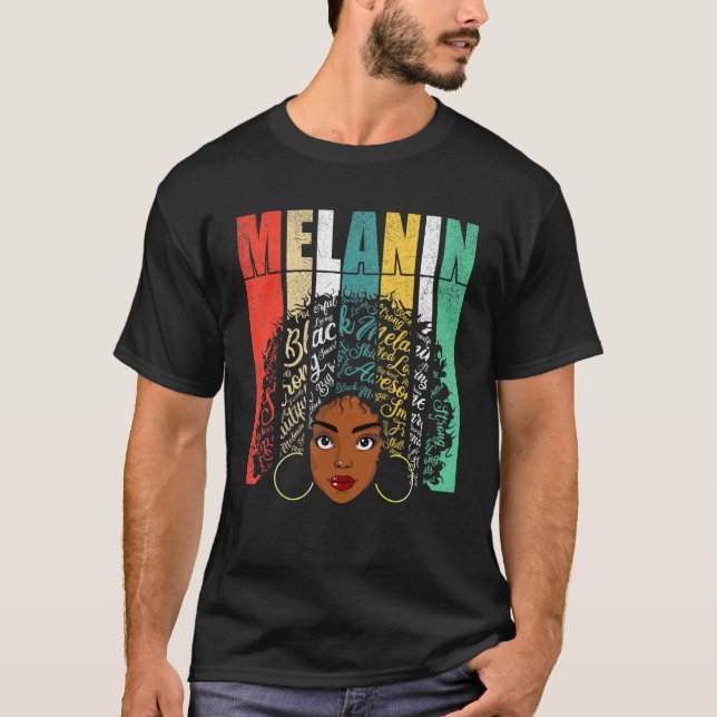 Afro Black Women Girls Melanin T American African T Shirt (Framsida)