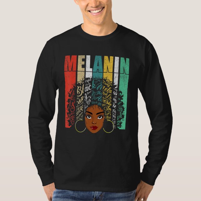 Afro Black Women Girls Melanin T American African T Shirt (Framsida)