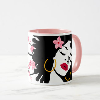 Afro Blommar Woman Mugg