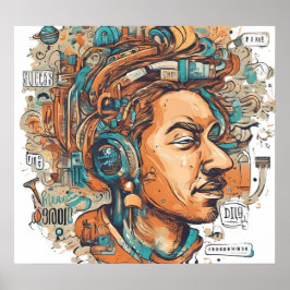 Afro Boho Queen - Colorful Artistic Poster