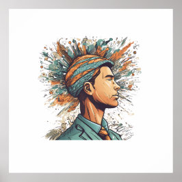 Afro Boho Queen - Colorful Artistic Poster