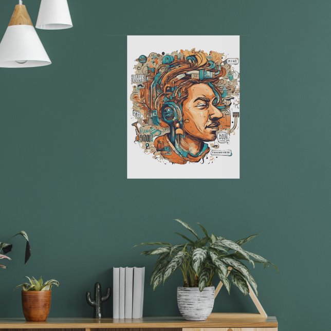 Afro Boho Queen - Colorful Artistic Poster (Vardagsrum 1)