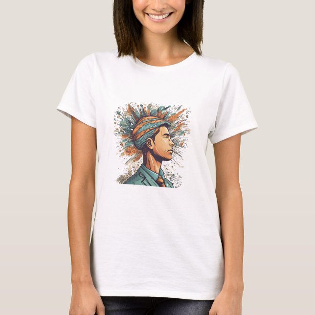 Afro Boho Queen - Colorful Artistic T Shirt (Framsida)