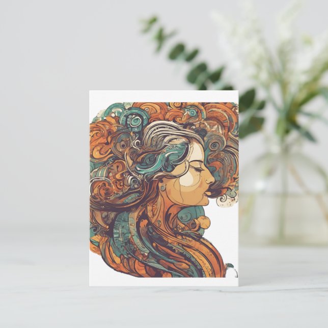 Afro Boho Queen - Colorful Artistic Vykort (Stående Fram)