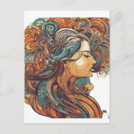 Afro Boho Queen - Colorful Artistic Vykort