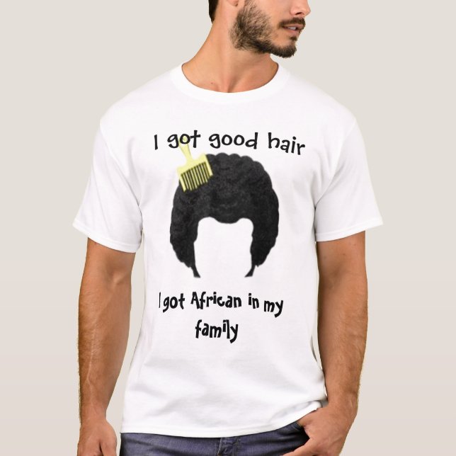 Afro- bra hår t-shirt (Framsida)