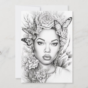 Afro Butterfly Beauty Färg Ditt eget vykort