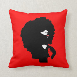 Afro- chic naturlig hårillustration kudde