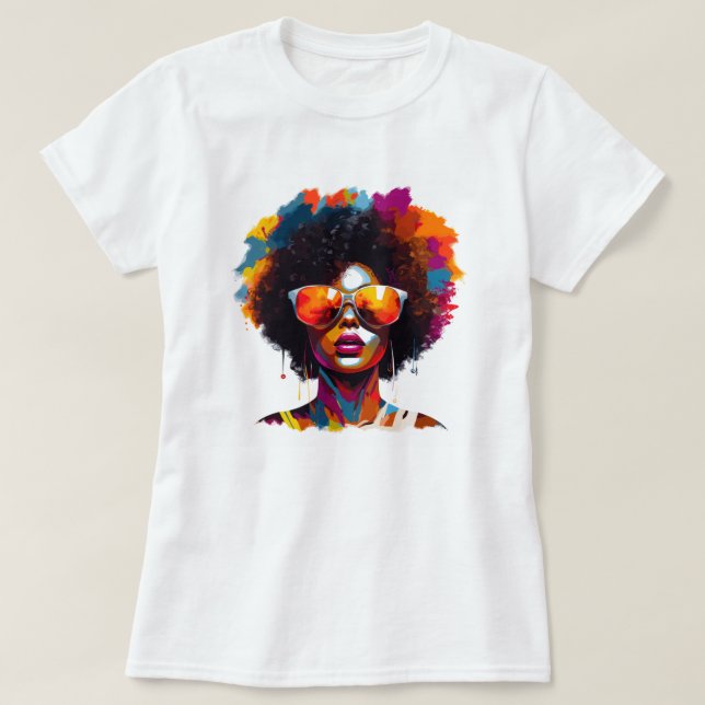 Afro Chic Sunglasses T-Shirt (Design framsida)