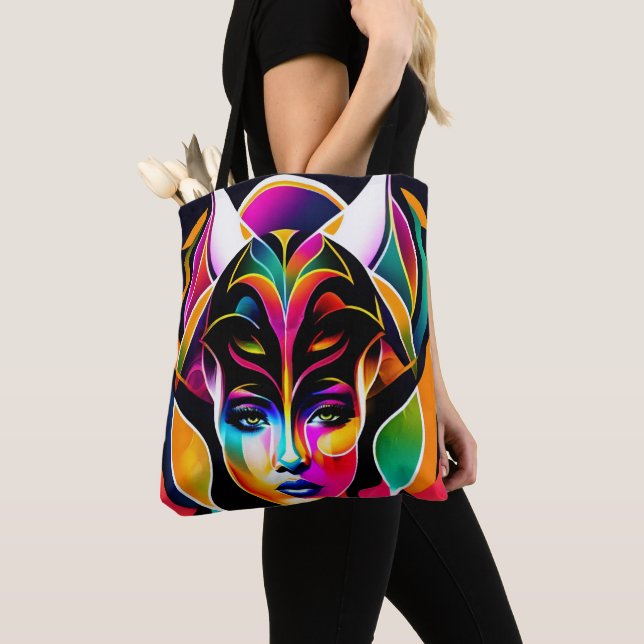 Afro-Chic Tote Tygkasse (Närbild)