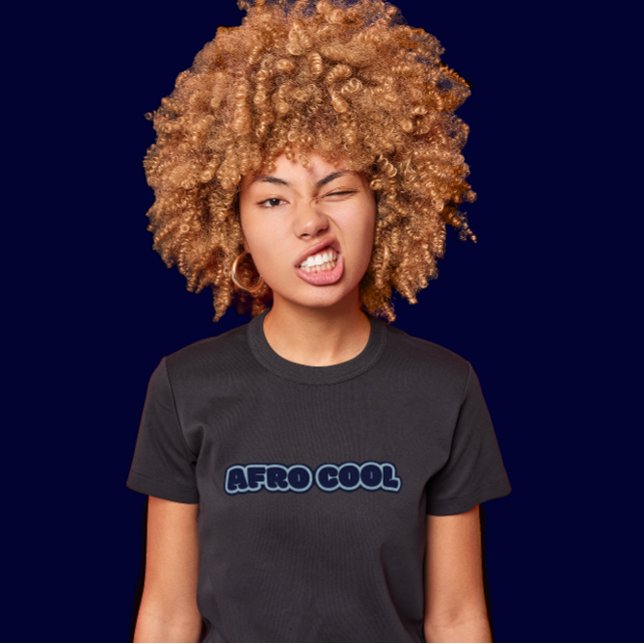 Afro Coola - Grått African Women's Text T Shirt (Afro Cool Text T Shirt)