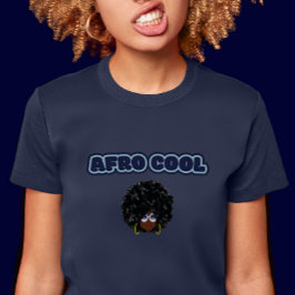 Afro Coola - Slimmad T-Shirt för kvinnor i flottan