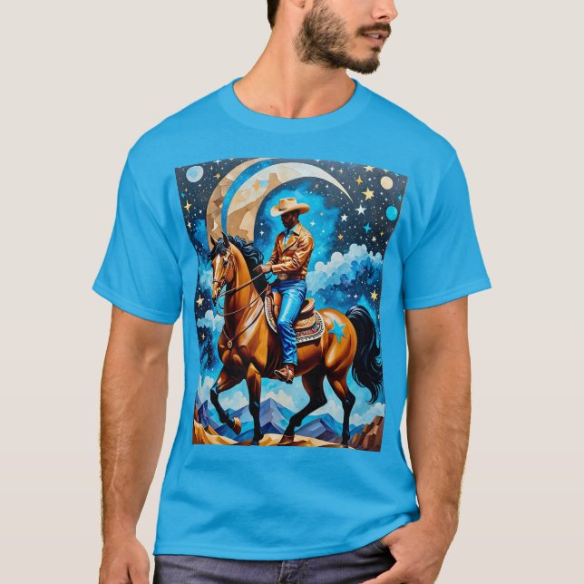 Afro Cosmic Cowboy under Stars Tee (Framsida)