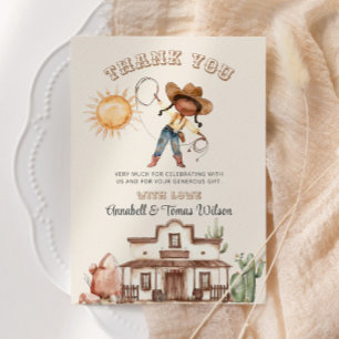 Afro Cowgirl Westernare Girl Ranch Cactus Baby Sho Tack Kort