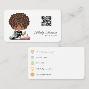 Afro Crafter QR-kod Visitkort